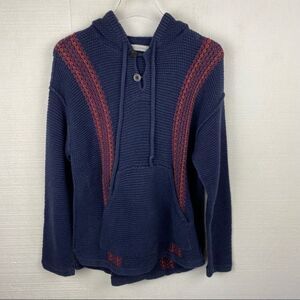 Outerknown Poncho Sweater XS Blue Alpaca Cotton